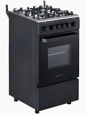 4 Plate Freestanding 50x50 Full Gas Stove Black