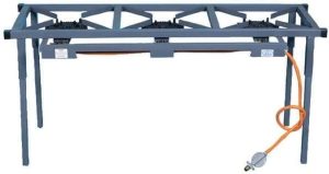 Industrial 3-Plate Catering Gas Stove | 3 Burner Cast Iron | Heavy-Duty Outdoor & Emergency Cooking Stove